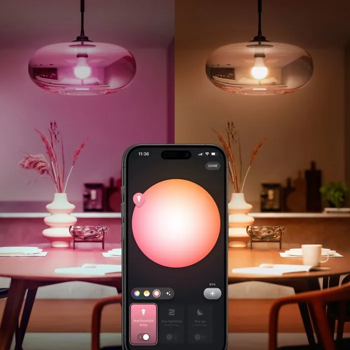 Philips Hue Essential Pack de 3 Bombillas LED A60 E27 8W Blanco y Color Inteligentes, AABQA92427
