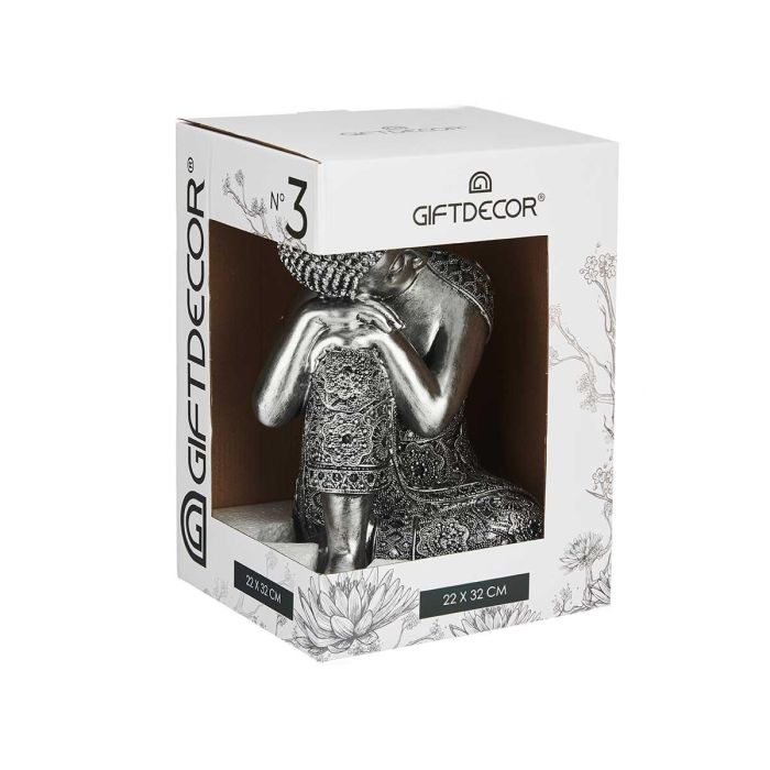 Buda Sentado Lateral Resina Plata Gr Giftdecor 20X30CM (4 Unidades) 1 Buda Sentado Lateral Resina Plata Gr Giftdecor 20X30CM (4 Unidades) 1
