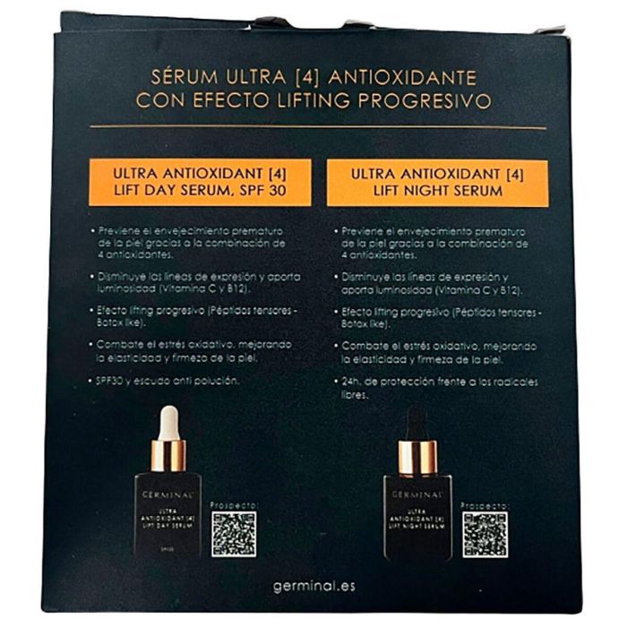 Germinal Ultra Antioxidante Lote Set Sérum Facial Lifting Antiedad Antimanchas con SPF 30 Día y Noche - 2 unidades (30ml+8ml) 1