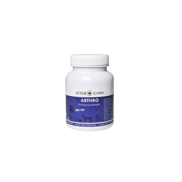 Vetercann Arthro Colágeno Condroprotector para Perros y Gatos 60 Comprimidos para Articulaciones y Músculos