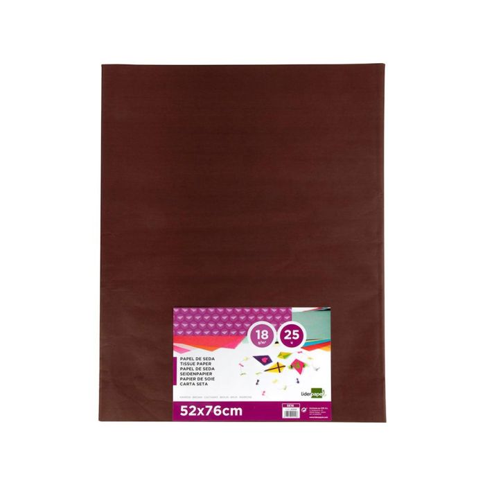 Papel Seda Liderpapel Marron 52x76 cm 18 gr Paquete De 25 Hojas 1