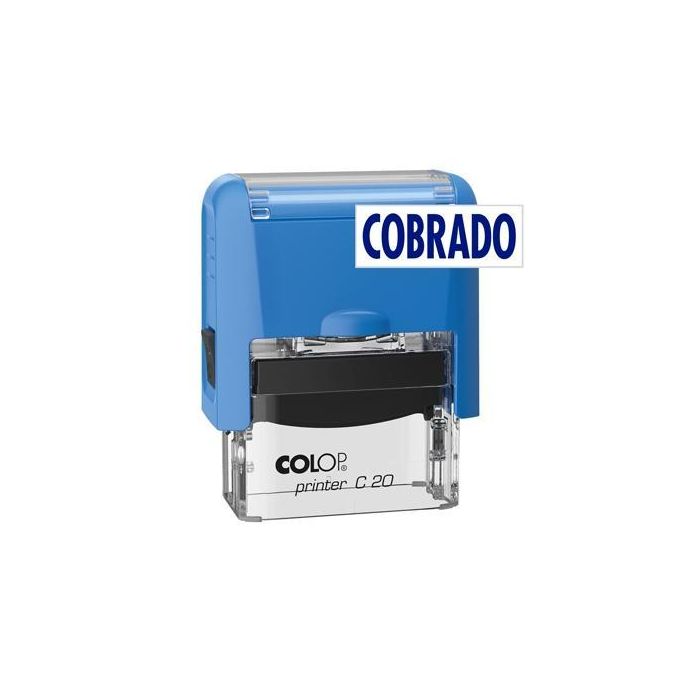 Colop Sello Printer C20 Formula " Cobrado " Almohadilla E-20 14x38 mm Azul Colop Sello Printer C20 Formula " Cobrado " Almohadilla E-20 14x38 mm Azul