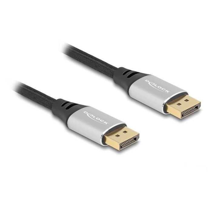 DELOCK DisplayPort Kabel 16K 60 Hz 1m silber Metall 0 DELOCK DisplayPort Kabel 16K 60 Hz 1m silber Metall 0