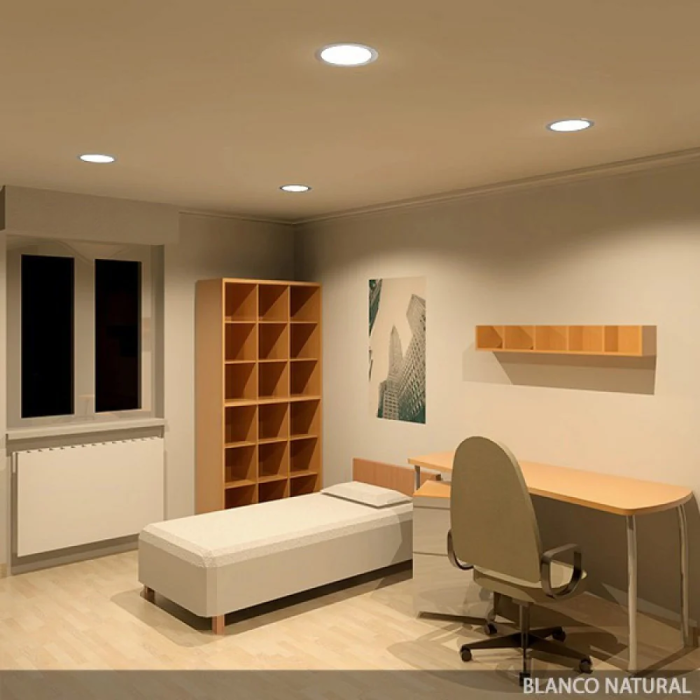 GR-RDP1305-18W-W Placa LED Circular 18W 1800Lm 4200K 40.000H Ultra Fina 225mm Aluminio IP25 Driver Incluido 5