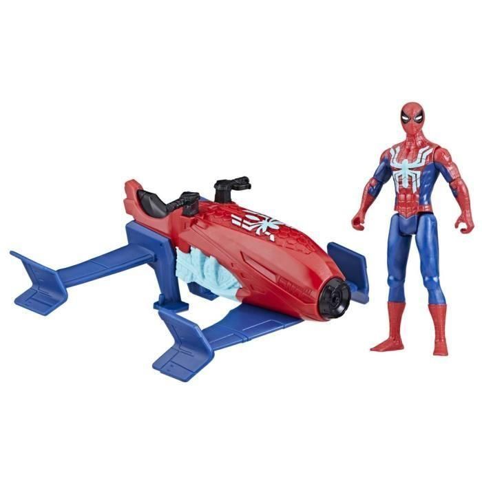 Box set Spider-Man Hydro-Jet, figura de 10 cm con vehículo, juguetes de superhéroes para niños a partir de 4 años