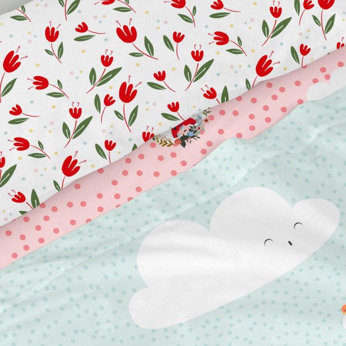 Juego de Sábanas HappyFriday Mr Fox Red Riding Hood Multicolor Cama de 80/90 2 Piezas 3