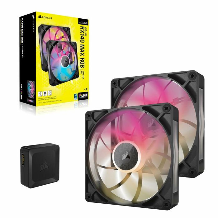 Corsair CO-9051036-WW Refrigeración PC Kit Doble Ventilador iCUE LINK RX140 RGB Max 1 Corsair CO-9051036-WW Refrigeración PC Kit Doble Ventilador iCUE LINK RX140 RGB Max 1