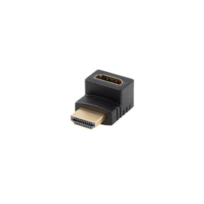 Lanberg Adaptador HDMI 4K 60Hz HDR 2.0 Macho a Hembra con Conector Angular y Contactos Bañados en Oro Negro 1 Lanberg Adaptador HDMI 4K 60Hz HDR 2.0 Macho a Hembra con Conector Angular y Contactos Bañados en Oro Negro 1