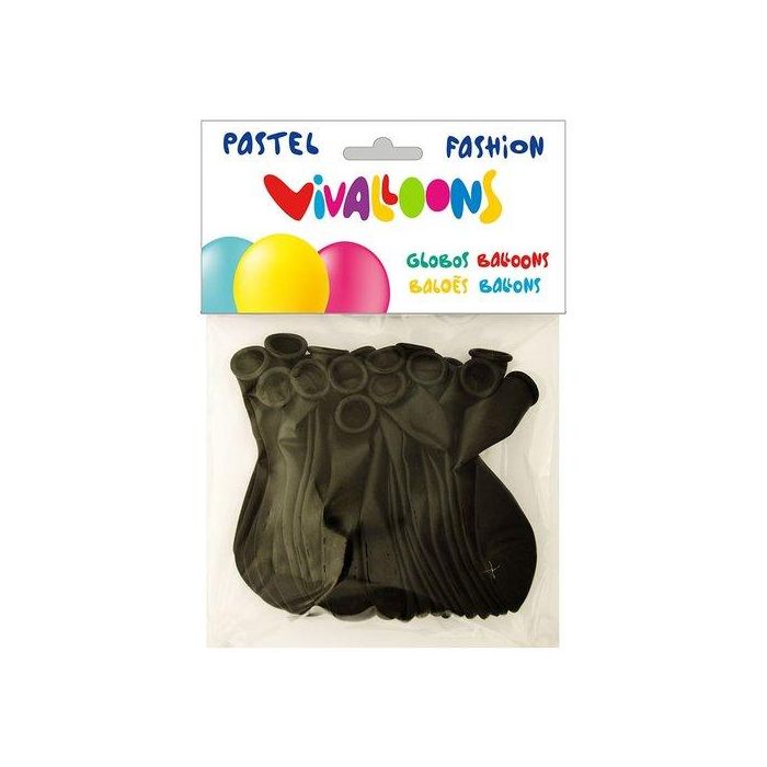 Blanca Globo 100% Látex Biodegradable Pastel Negro 20 Unidades