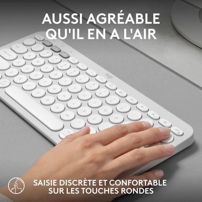 LOGITECH - Teclado inalámbrico - Pebble Keys 2 M380s - Bluetooth - Botón Easy-Switch - Blanco - (920-011804) 4 LOGITECH - Teclado inalámbrico - Pebble Keys 2 M380s - Bluetooth - Botón Easy-Switch - Blanco - (920-011804) 4