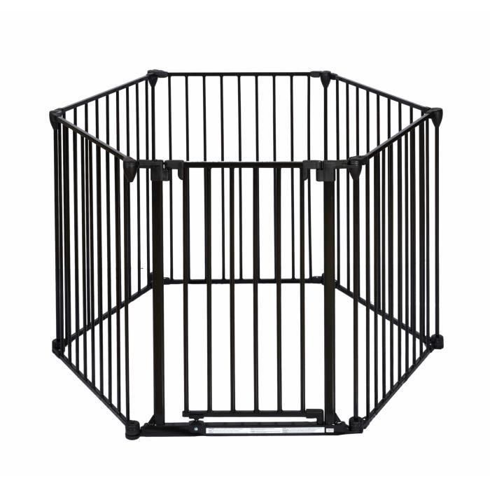 Barrera cortafuegos para chimenea o estufa de leña de 6 lados - 360 cm - Negro - NORDLINGER PRO 4 Barrera cortafuegos para chimenea o estufa de leña de 6 lados - 360 cm - Negro - NORDLINGER PRO 4