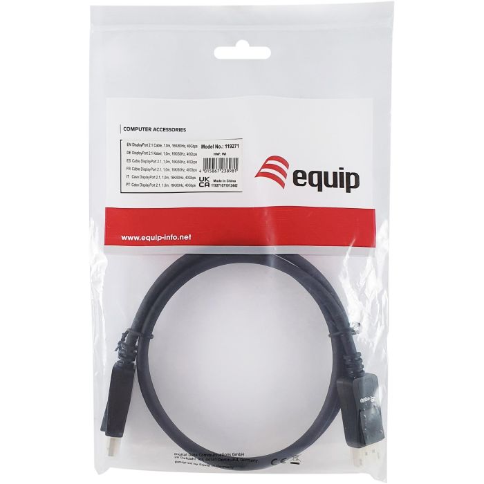 EQUIP Cable DisplayPort 2.1 St/St 1.00m, Compatible con 16K/60Hz, HDCP Premium, Gris 4