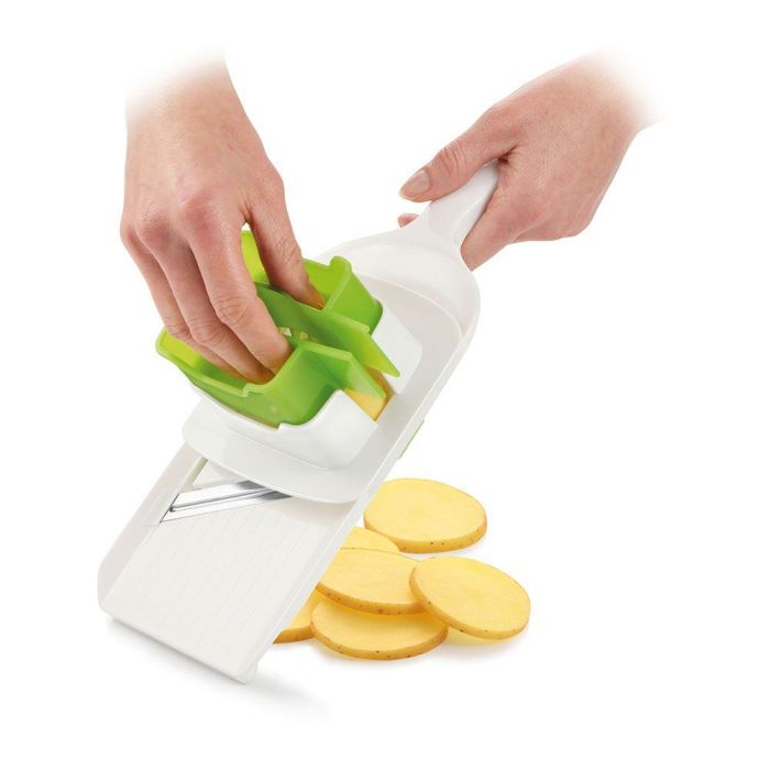 Tescoma Mandolina Handy con Soporte Multifunción y Hoja de Acero Inoxidable Ajustable 2