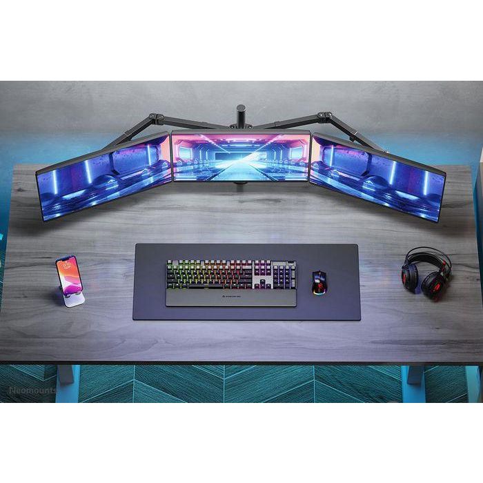 Neomounts Tilt/Turn/Rotate Triple Desk Mount (Clamp) For Three 10-27" Monitor Screens, Height Adjustable - Black 8 Neomounts Tilt/Turn/Rotate Triple Desk Mount (Clamp) For Three 10-27" Monitor Screens, Height Adjustable - Black 8