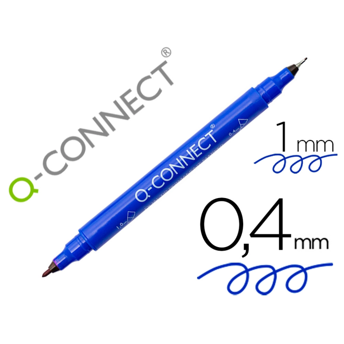 Q-connect Rotulador Permanente Doble Punta Azul 0,4 mm y 1 mm 0 Q-connect Rotulador Permanente Doble Punta Azul 0,4 mm y 1 mm 0