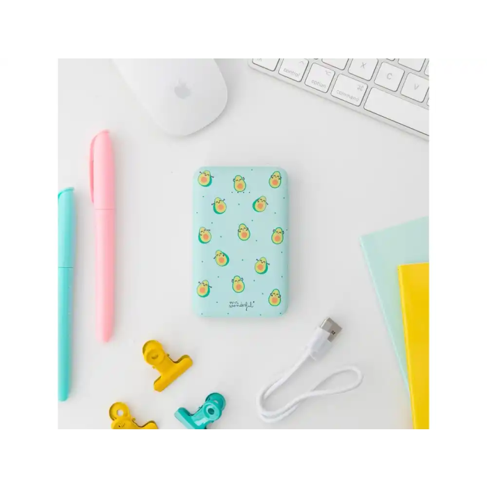 Wondee Bateria Externa 5.000 mAh Aguacates, Bateria Auxiliar Compacta y Ligera para Smartphone 1