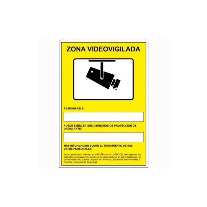 Archivo 2000 Señal "Cámaras De Vigilancia En Grabación Las 24 Horas" 210x297 Pvc Amarillo Archivo 2000 Señal "Cámaras De Vigilancia En Grabación Las 24 Horas" 210x297 Pvc Amarillo