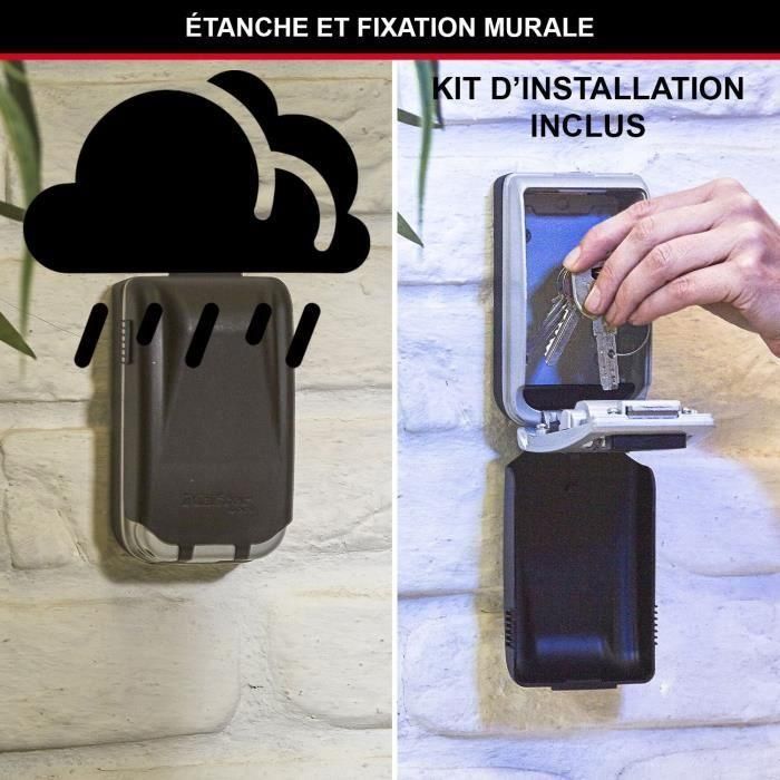 Master Lock Caja de llaves de seguridad Formato M, combinación retroiluminada y programable, montaje en pared, aleación de zinc, negro/gris 4 Master Lock Caja de llaves de seguridad Formato M, combinación retroiluminada y programable, montaje en pared, aleación de zinc, negro/gris 4