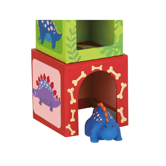 Imaginovo Juego Infantil Cubos Apilables Nidos Dinosaurios +12 meses 12 Piezas 13x13x13cm 7