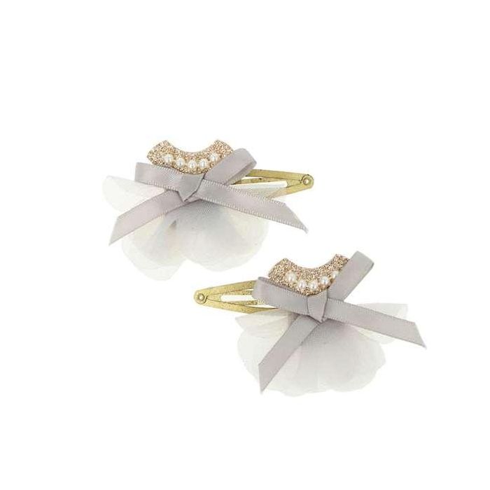 Set de 2 ganchos para pelo dorados con vestido - modelos surtidos 1 Set de 2 ganchos para pelo dorados con vestido - modelos surtidos 1