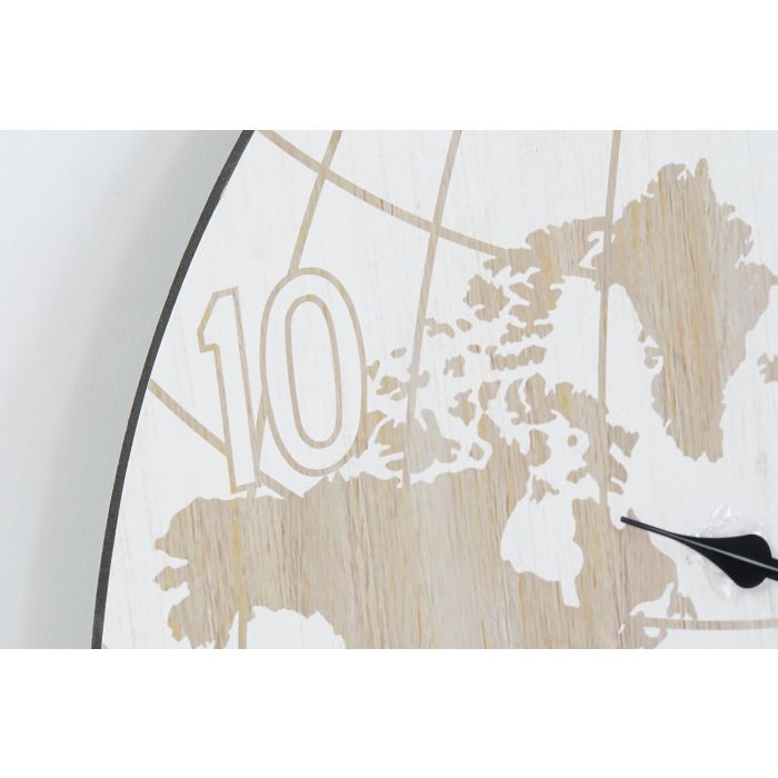 DKD Home Decor Reloj de Pared Vintage Mapamundi, Beige y Negro, de MDF y Metal, 8x58x58 cm, Pack de 2 Unidades 1