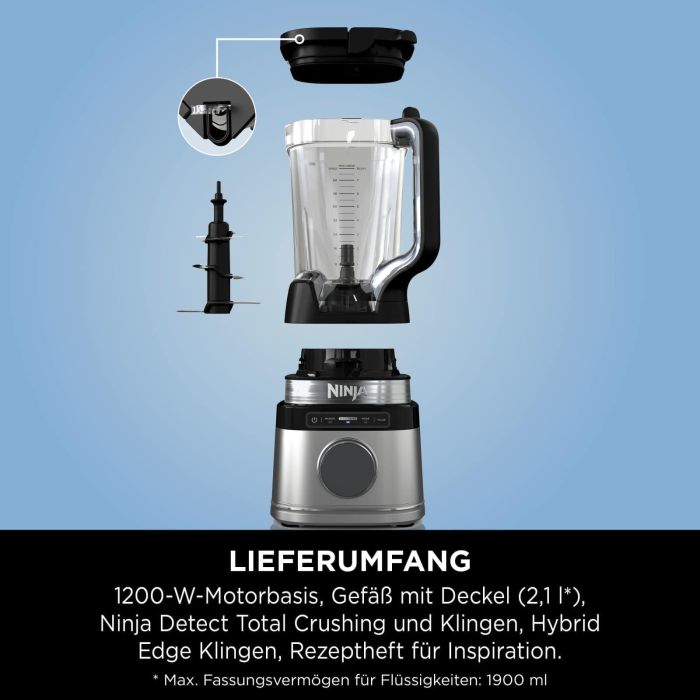 Ninja TB201EU Batidora de Vaso Detect Power Pro 1200W con Tecnología BlendSense y Jarra de 2.1L para Zumos y Purés 7