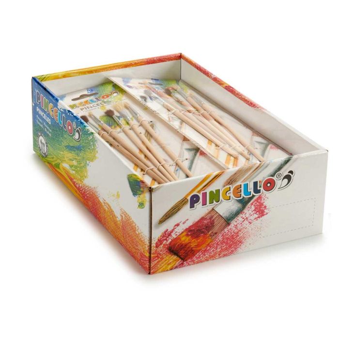 Set 5 Pinceles Punta Plana Pincello 10X26CM (72 Unidades) 2 Set 5 Pinceles Punta Plana Pincello 10X26CM (72 Unidades) 2
