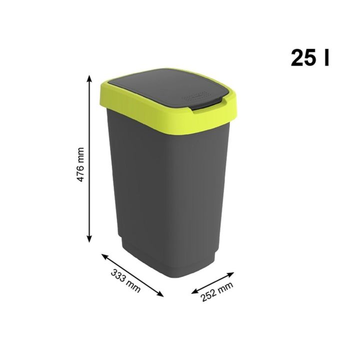 Cubo de basura Rotho Twist Lime Plástico 25 L 3