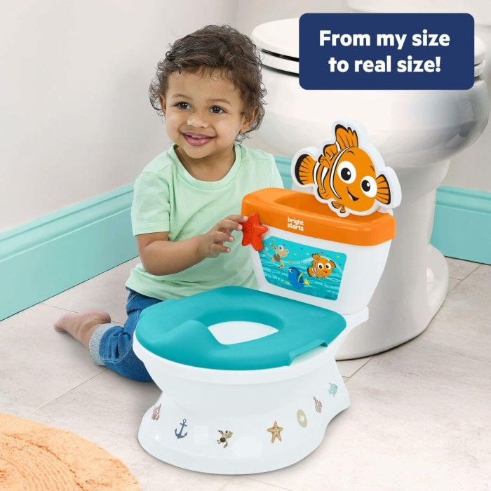 Bright Starts BRI17554 Nemo Mini Orinal con Reductor de Asiento 2 en 1 para Bebés, Extraíble y Fácil de Limpiar 11