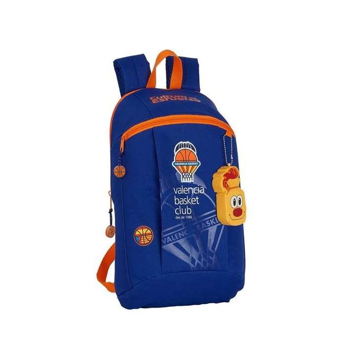 Safta Mini Mochila Valencia Basket 22x39x10cm Azul y Naranja 6