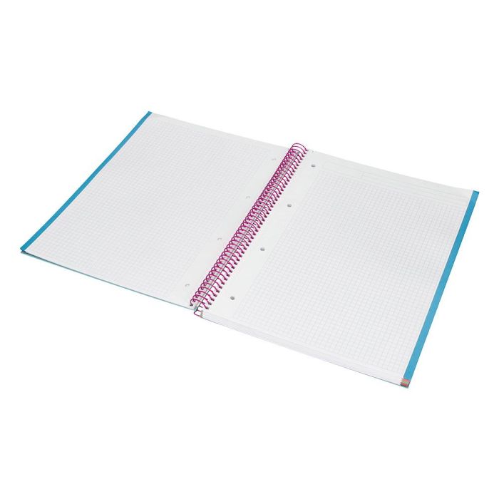 Cuaderno Espiral Liderpapel A4 Micro Jolly Tapa Forrada 140H 75 gr Cuadro 5 mm 5 Bandas4 Taladros Color Turquesa 8