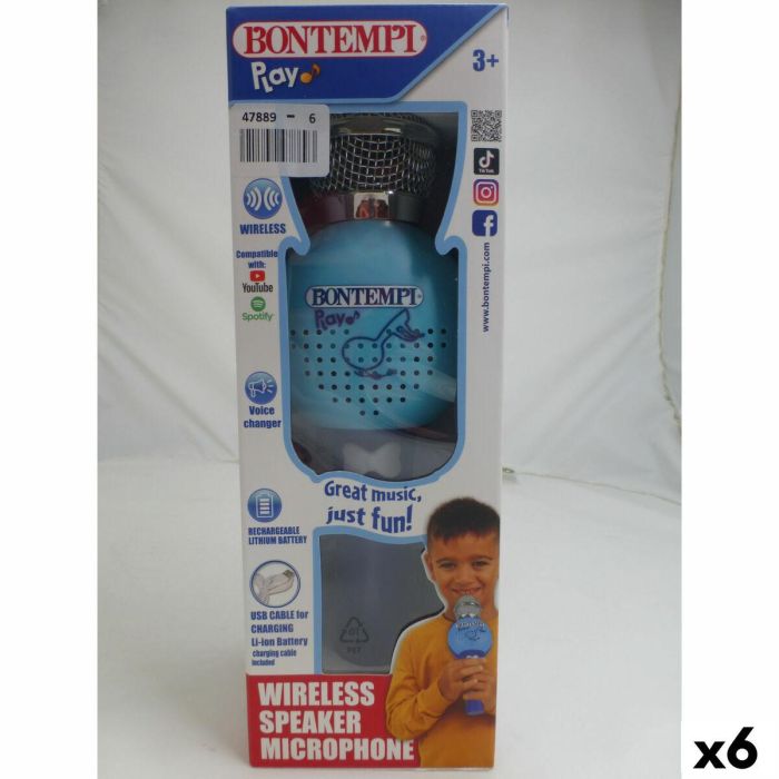 Micrófono Karaoke Bontempi 6 Unidades 17 Micrófono Karaoke Bontempi 6 Unidades 17