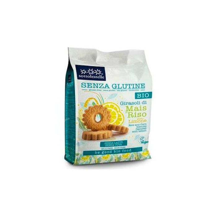 SOTTOLESTELLE Galletas de Maíz y Arroz Limón Bio Sin Gluten 250g - Veganas, Sin Lactosa