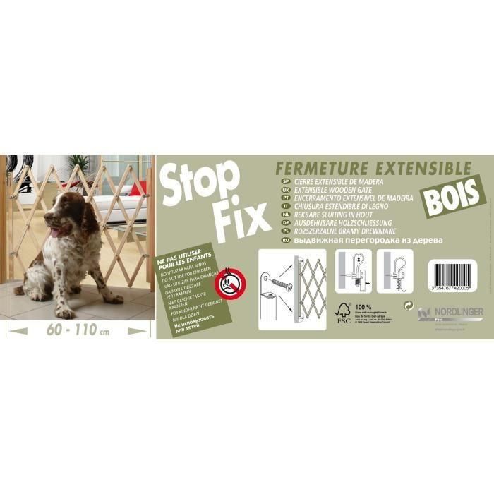 NORDLINGER PRO Barrera extensible de madera Stopfix - Para perros 2