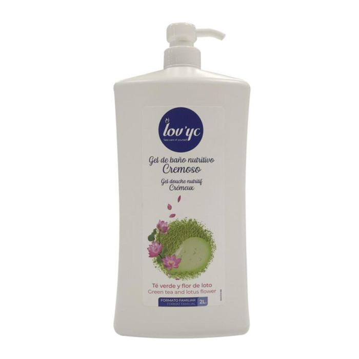 Lovyc Gel de Baño Nutritivo con Té Verde y Flor de Loto 2000 ml