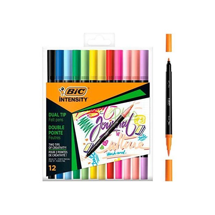 Bic Rotulador Intensity Tip Felt Pens Punta Fina-Pincel C-Surtidos Mixtos Blíster 12 Ud Bic Rotulador Intensity Tip Felt Pens Punta Fina-Pincel C-Surtidos Mixtos Blíster 12 Ud