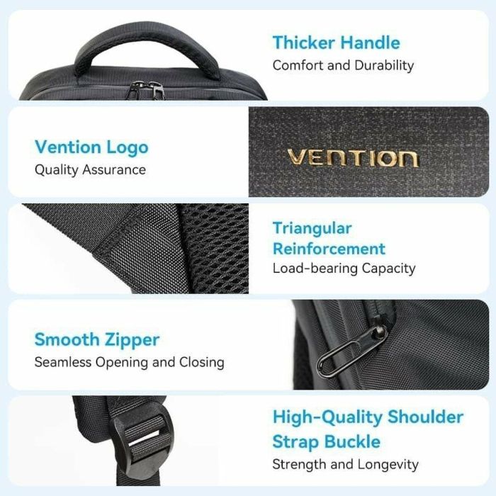 Mochila para Portátil Vention KRPB0 Negro 2 Mochila para Portátil Vention KRPB0 Negro 2