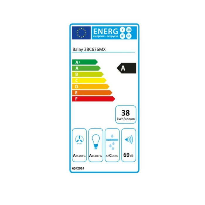 Campana Convencional Balay 3BC676MX 75 cm 600 m3/h 69 dB 220W Acero 1 Campana Convencional Balay 3BC676MX 75 cm 600 m3/h 69 dB 220W Acero 1