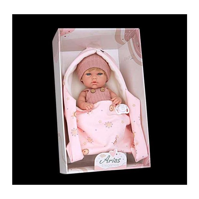 Muñecas Arias Muñeca 30 cm Natal Rosa C/Portabebe Cuerpo Vinyl Niña