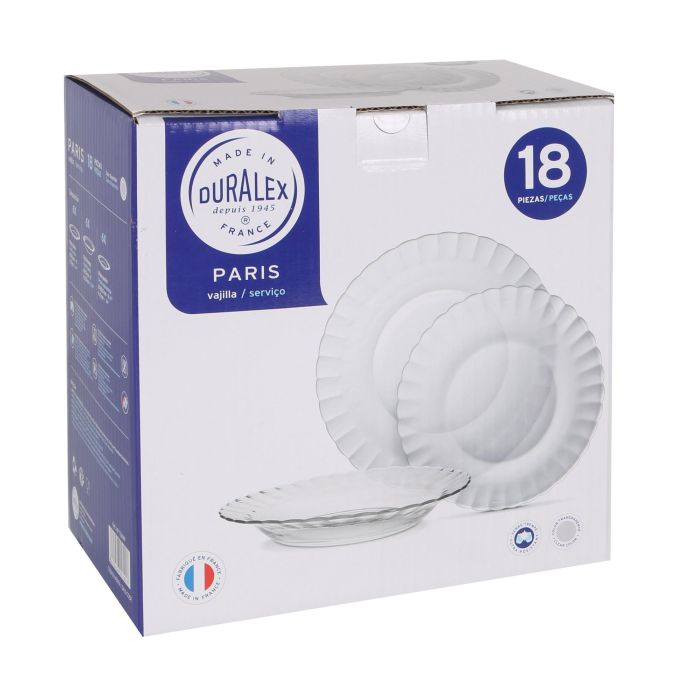 Duralex Vajilla Paris Transparente 18 Piezas (Llana 26 cm, Hondos 23 cm, Postre 20.5 cm) (2 Unidades) 5