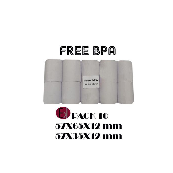 Ekrit Rollo Térmico Sin Bpa 57x55x12 mm 57 grs -10U- Ekrit Rollo Térmico Sin Bpa 57x55x12 mm 57 grs -10U-