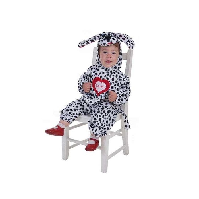 Creaciones Llopis Disfraz de Bebé Dálmata Mono y Cabeza Talla 0-12 meses