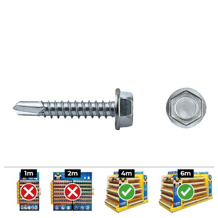 Celo Tornillo punta broca hexagonal Ø5,5x38mm acero zincado 250 unid. Din 7504k