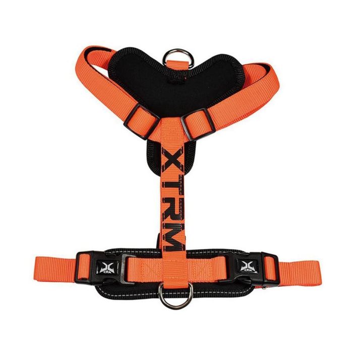 Nayeco X-TRM Cronos Neon Flash - Arnés para perro, naranja, 35-60x1.5cm, extra confortable, costuras reflectantes, doble cierre