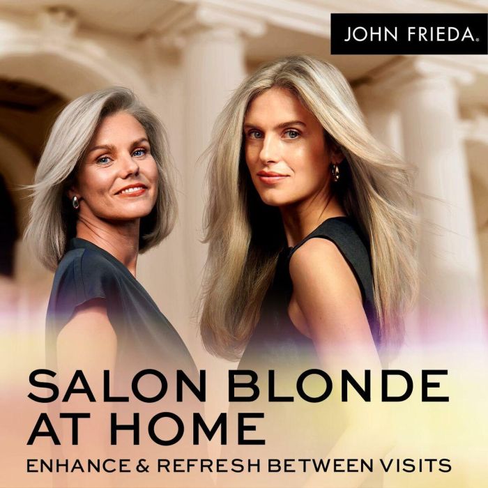 John Frieda SALON BLONDE Matizador Tono Platinum Cabello Rubio Frío Neutraliza Amarillos Fortalece 120ml 2