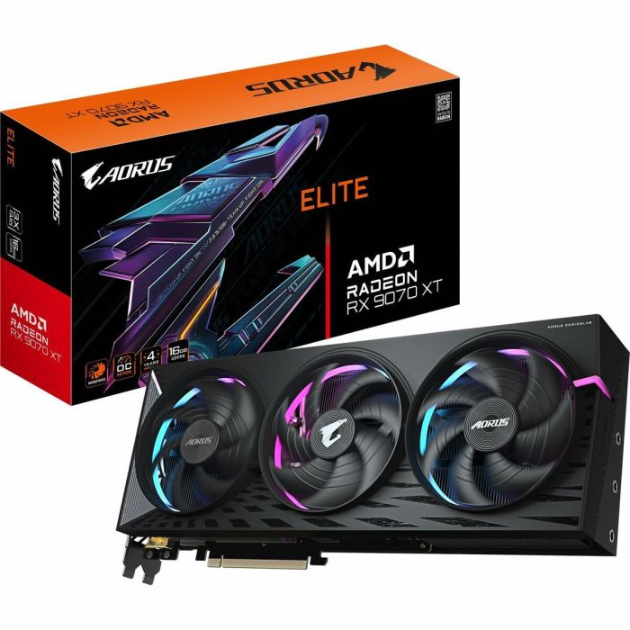 Gigabyte ASU4719331355517 Tarjeta Gráfica AORUS Radeon RX 9070 XT ELITE 16 GB 18 Gigabyte ASU4719331355517 Tarjeta Gráfica AORUS Radeon RX 9070 XT ELITE 16 GB 18