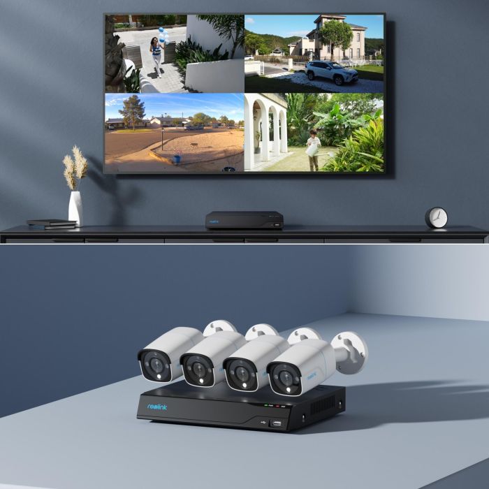 Reolink NVS8-8MB4 Sistema de Seguridad PoE 8 Canales 8MP 2TB HDD, Cámara IP Bala Exterior con Micrófono y Visión Nocturna 1