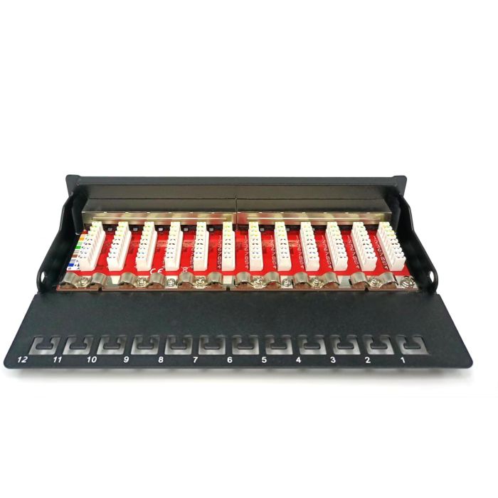 Digitus Patchpanel de Conexión CAT 6A Apantallado, 12 Puertos, 1U, 10 Gigabit Ethernet, RJ-45, Negro 2