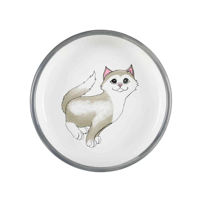Comedero para Gato Trixie Blanco Gris 2 Comedero para Gato Trixie Blanco Gris 2