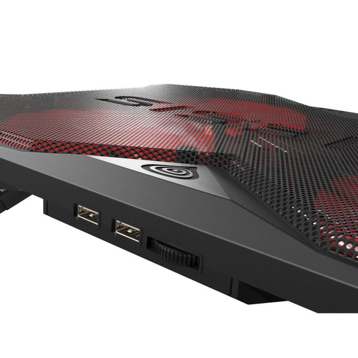 GENESIS Oxid 260 Base Refrigeradora para portátiles hasta 17.3" con 4 ventiladores, 8 Ángulos Ajustables, Gaming Negro/Rojo 6